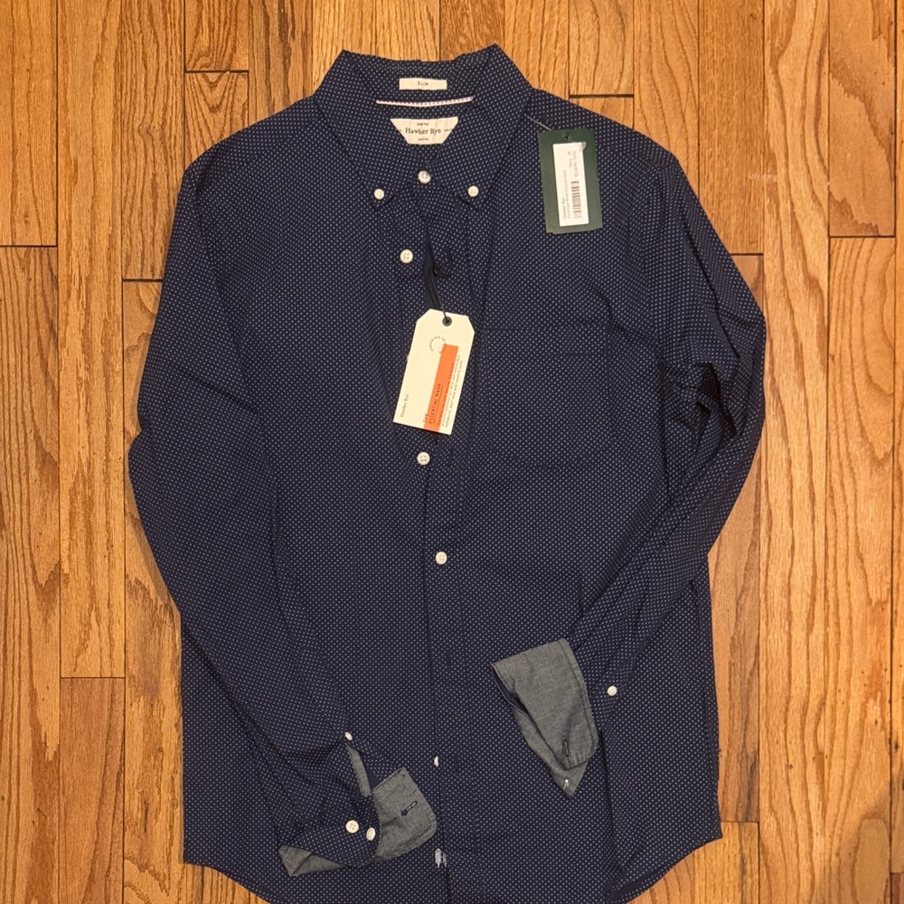 Hawker Rye Men's Navy Blue Button-Down Shirt